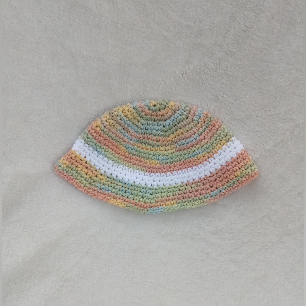 Rainbow hand crocheted bucket hat (baby )